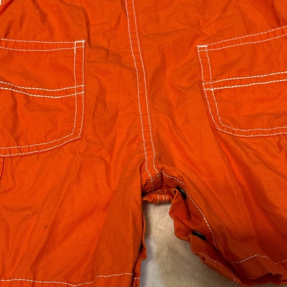 Vintage OshKosh B'gosh Solid Orange Shortalls Vestpak Unisex Size 12 Months - Picture 8 of 8